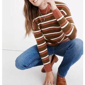 Madewell Redmond Mockneck Pocket Sweater in Stripe
